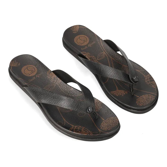 Black toe-thong sandal.