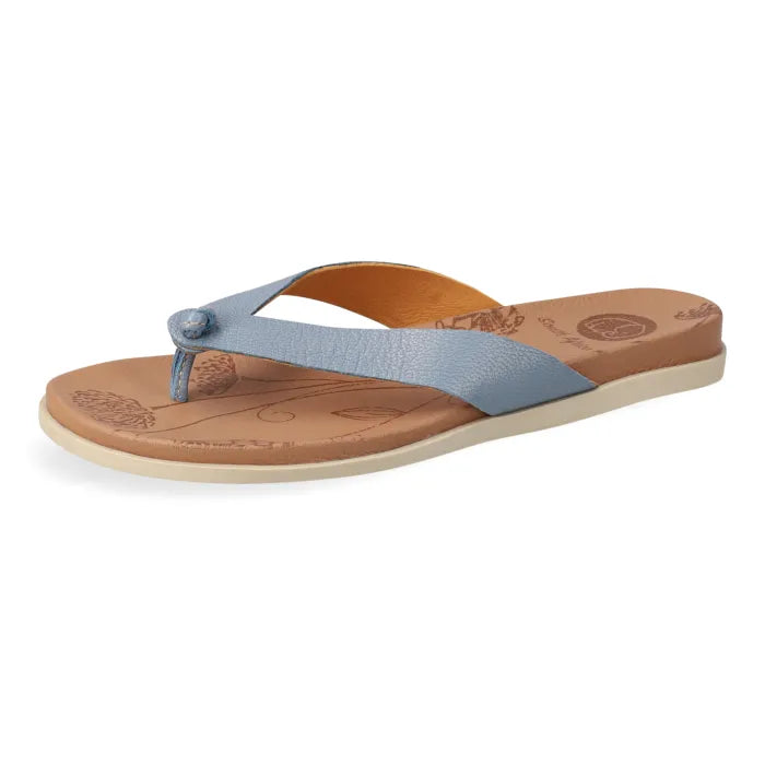 Light Blue toe-thong sandal.
