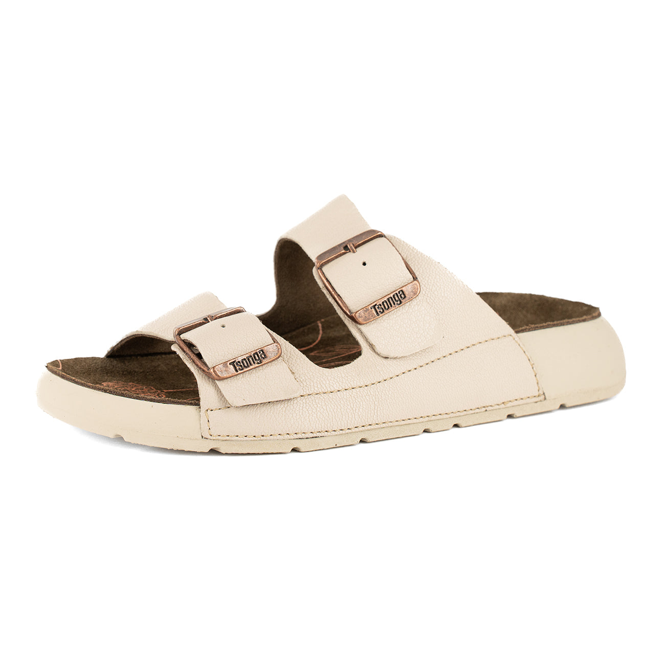 Masego : Ladies Leather Sandal in Cream