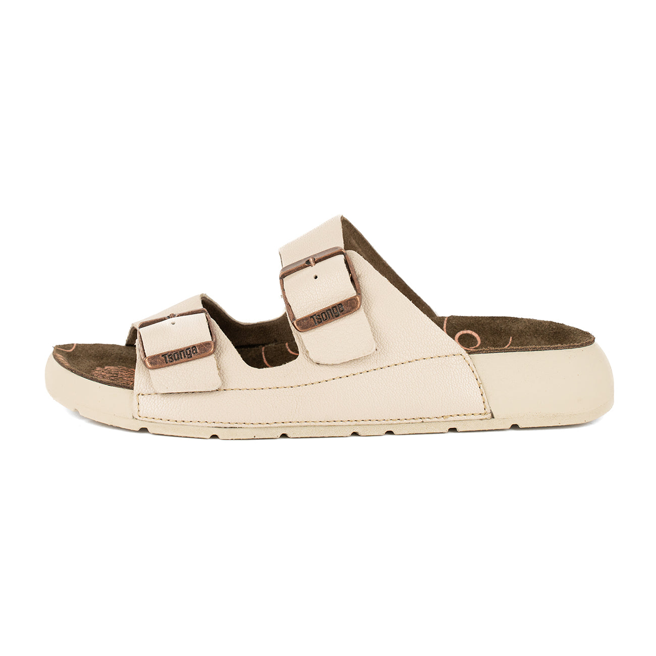 Masego : Ladies Leather Sandal in Cream