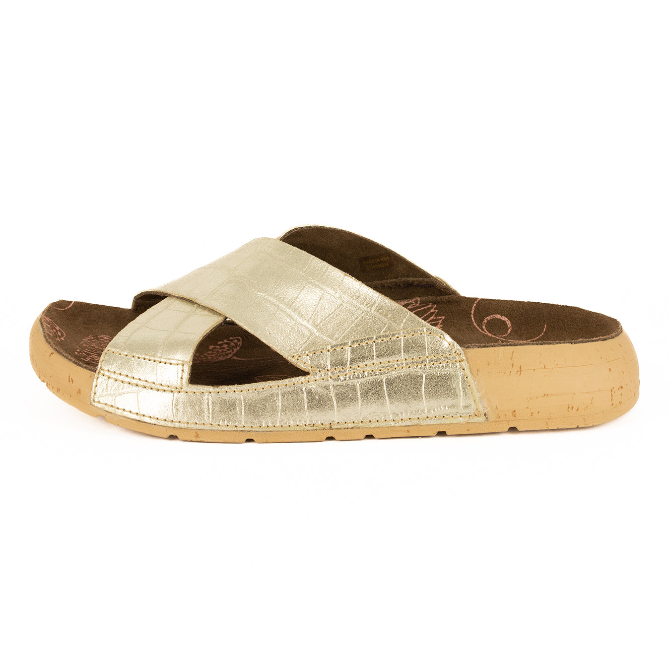 Monifa : Ladies Leather Sandal in Gold