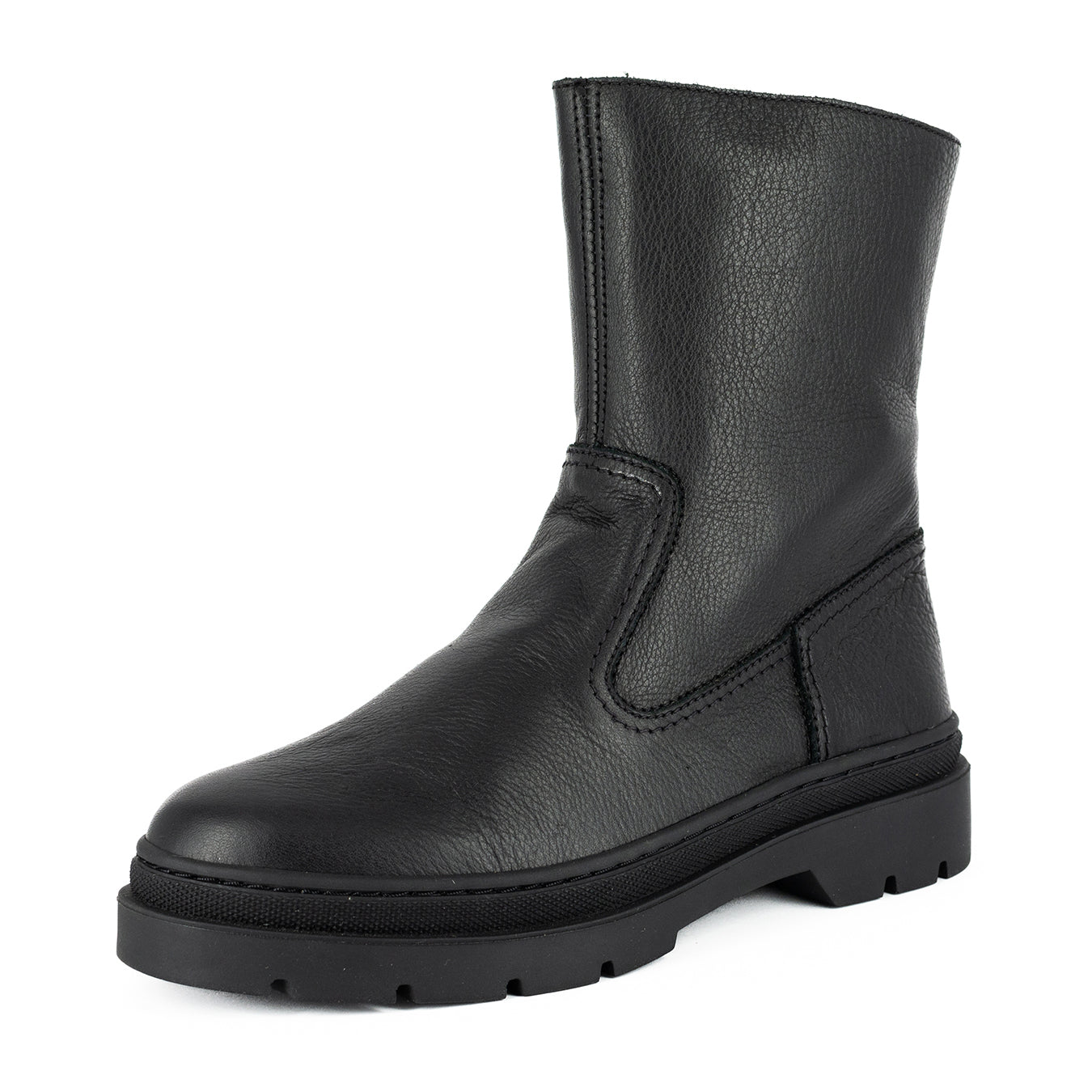 Maroni : Ladies Leather Boot in Black Natan