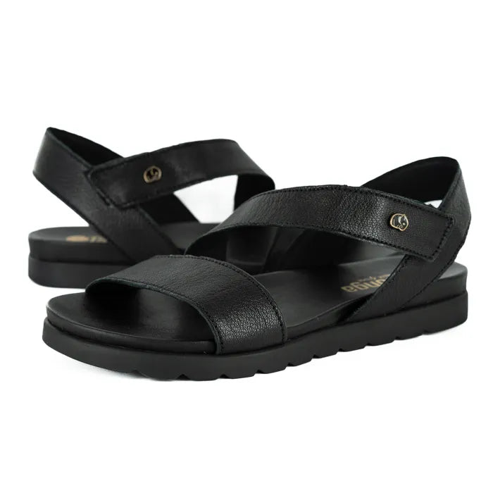 Black sandals on a white background