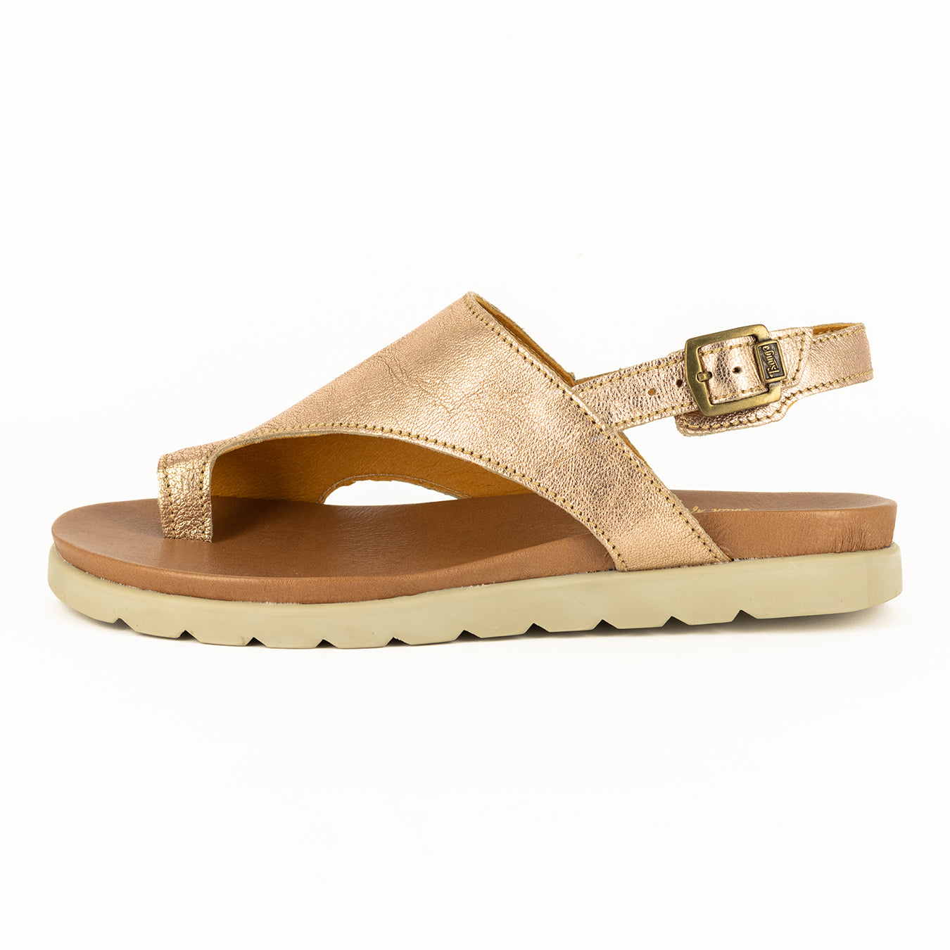 Madalitso : Ladies Leather Sandal in Gold