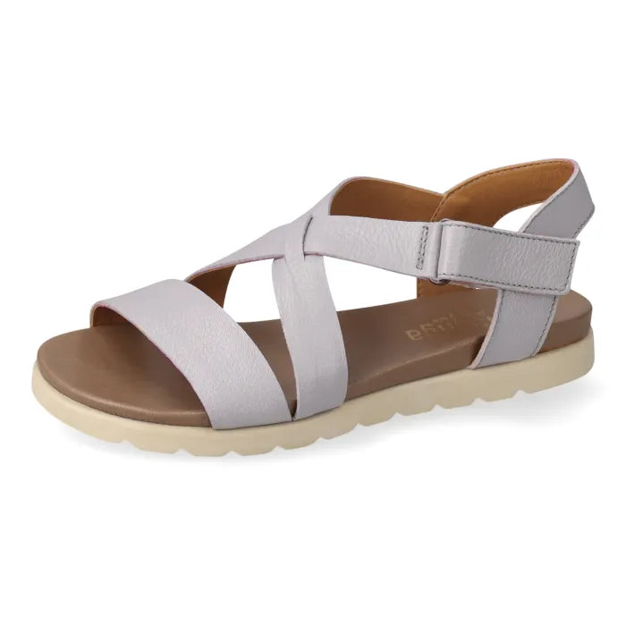 Mawisa : Ladies Leather Sandal in Grey Mist