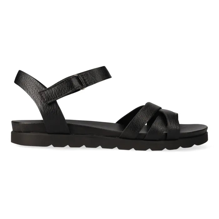 Black sandals on a white background
