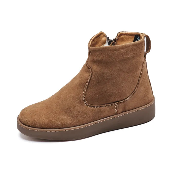 Samburu : Ladies Leather Wool-Lined Ankle Boot in Donkey