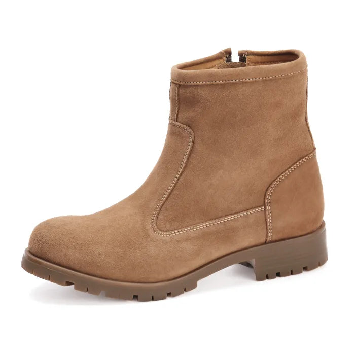 Brown ankle boot on a white background