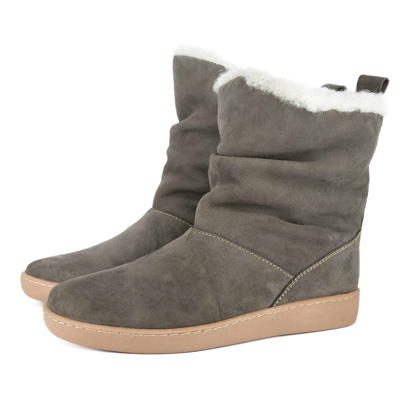 Iholide : Ladies 100% Wool-Lined Leather Short Boot in Fungi Velutto