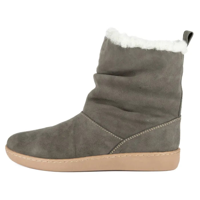 Rouged wool-lined boot.