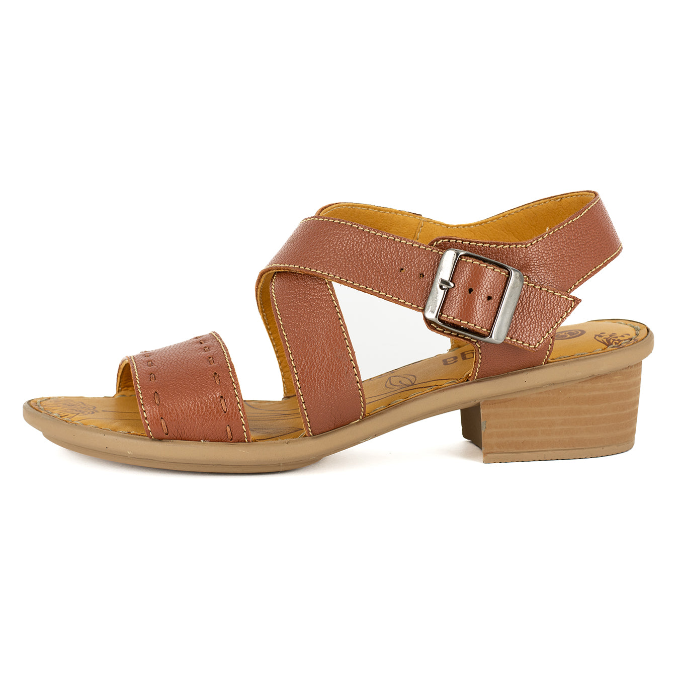 Nombeke : Ladies Leather Mid-Heel Sandal in Suede