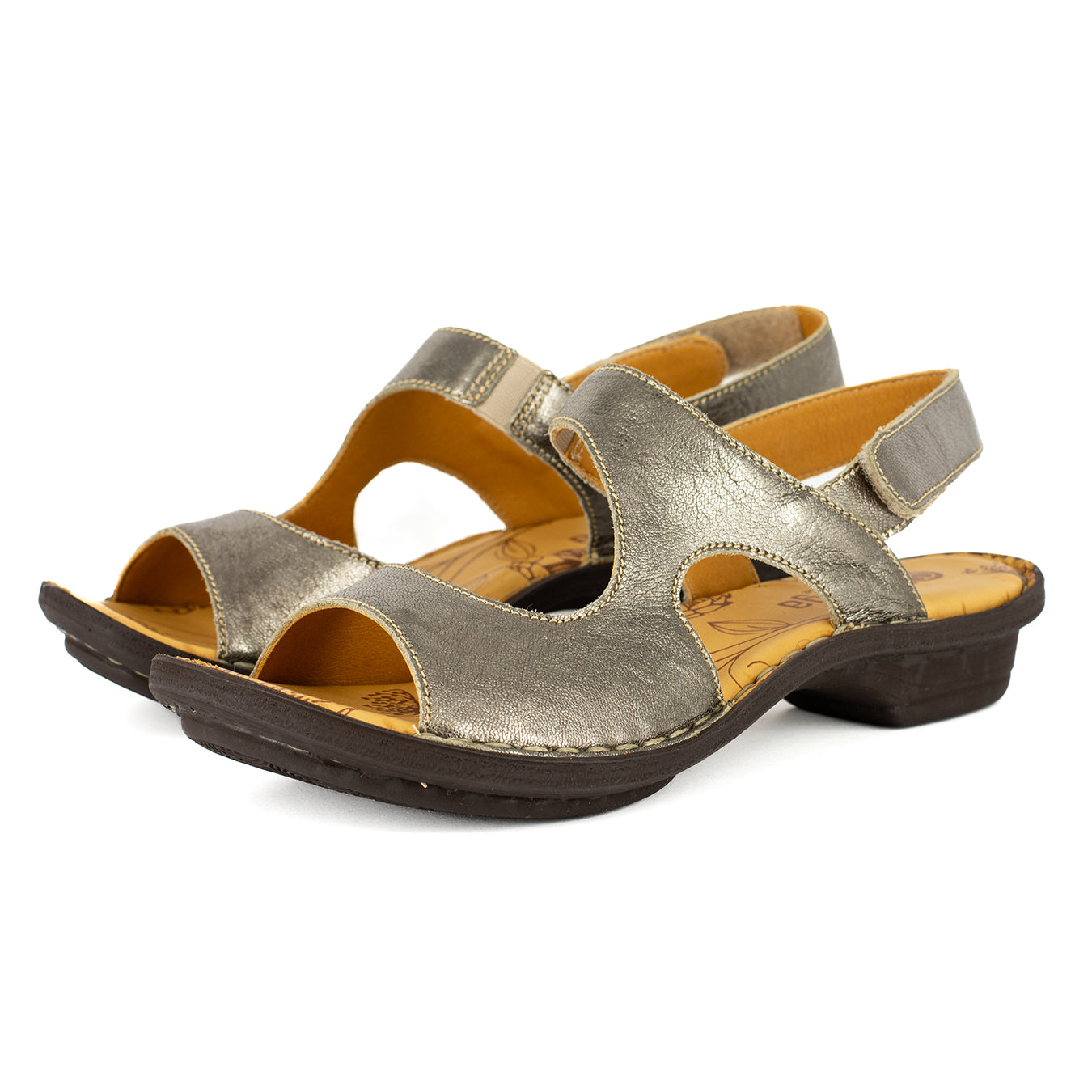 Gadla : Ladies Leather Sandal in Anthracite