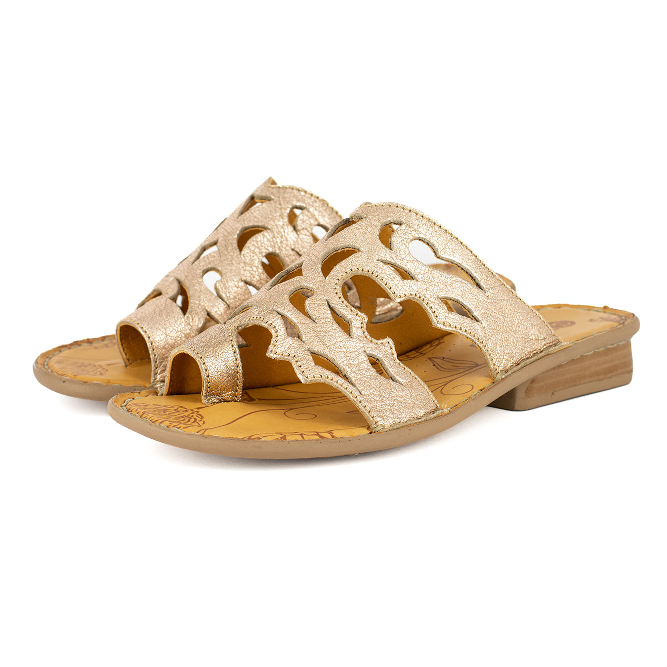 Isivinia : Ladies Leather Sandal in Gold