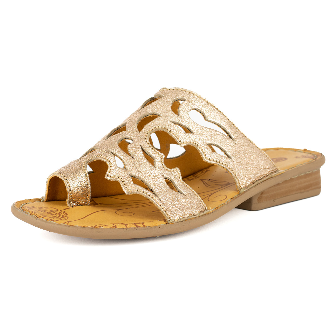 Isivinia : Ladies Leather Sandal in Gold