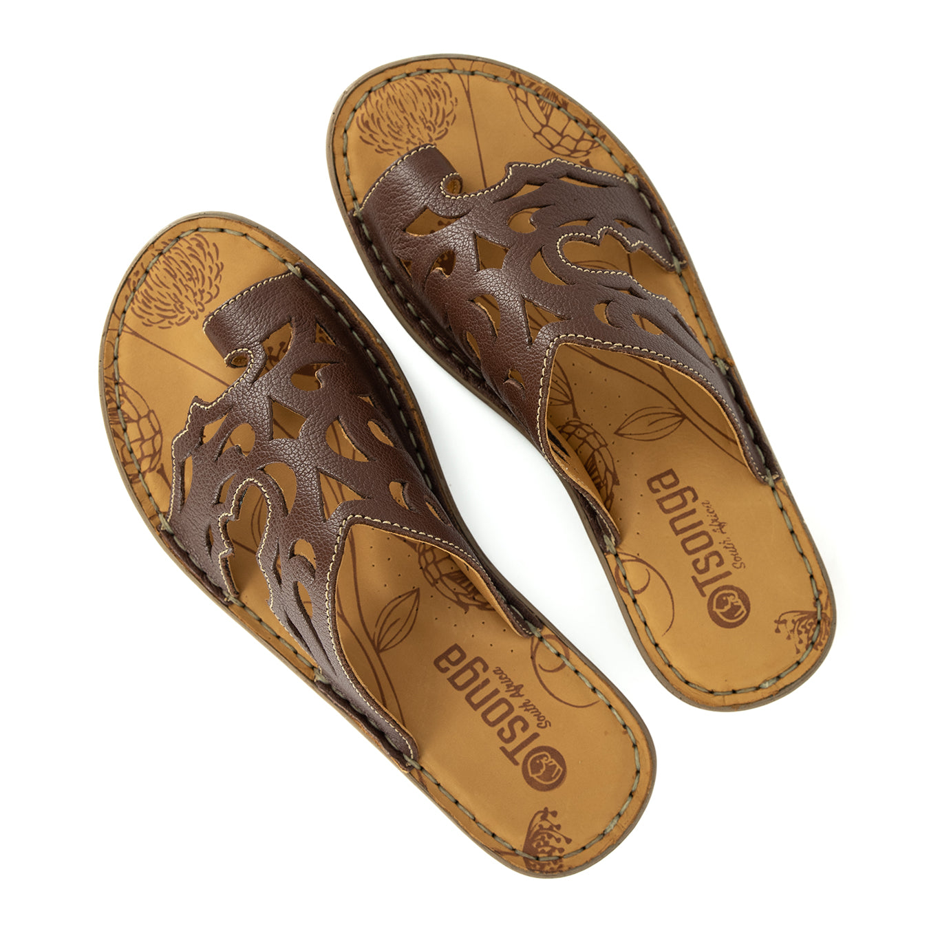 Isivinia : Ladies Leather Sandal in Cafe