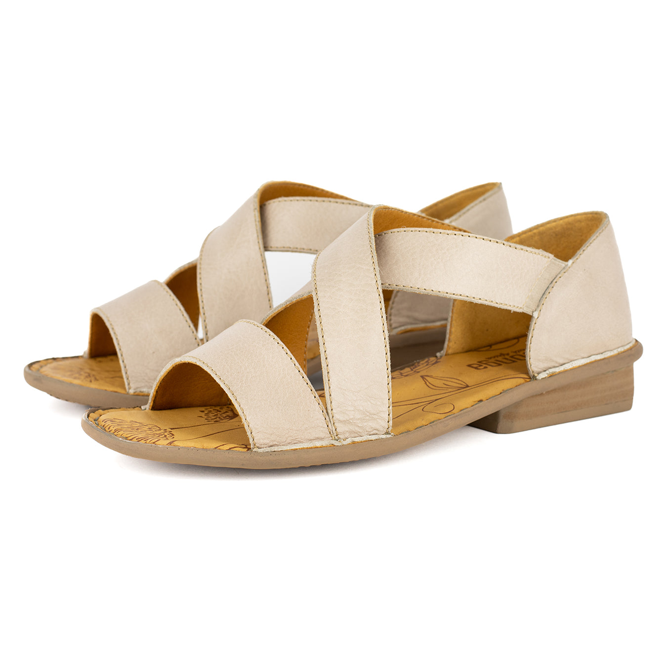 Intuva : Ladies Leather Sandal in Gravel