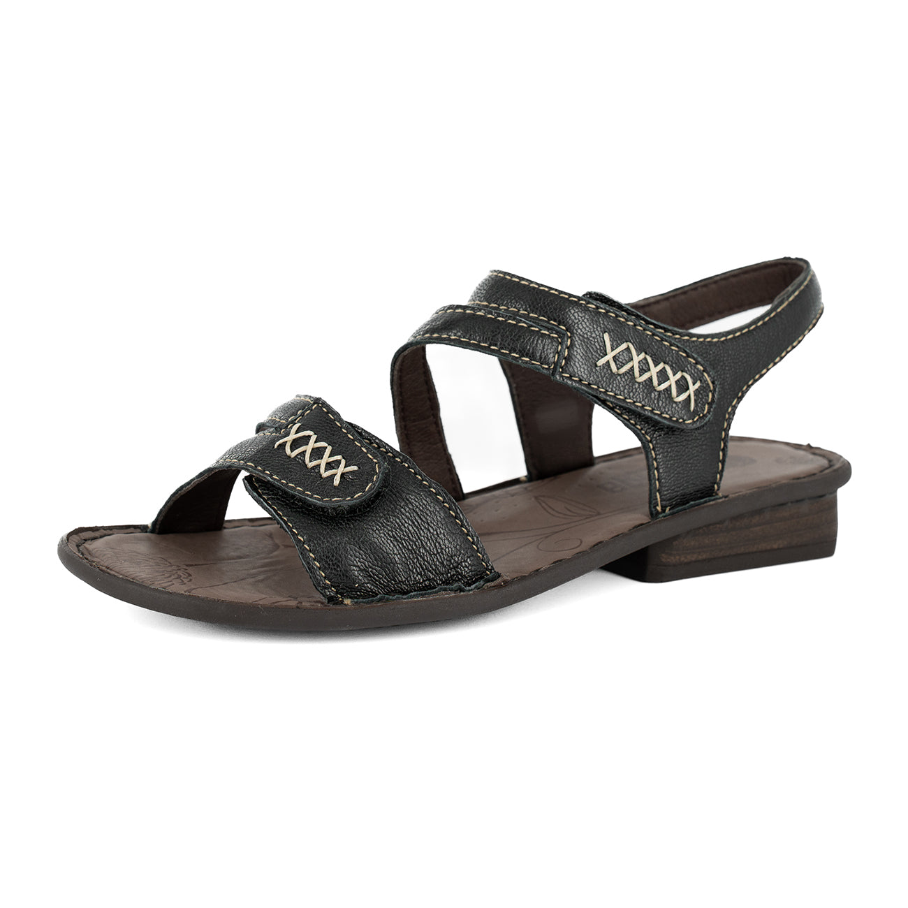 Omaruru : Ladies Leather Sandal in Black