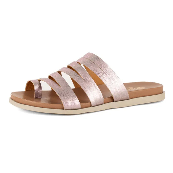 Rose gold sandal on a white background