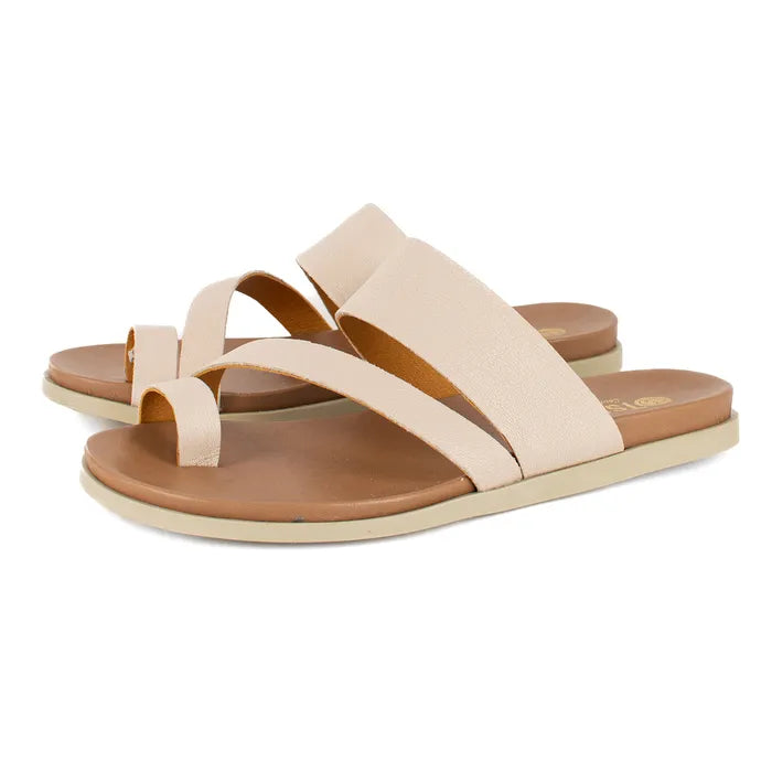 Ningizimu : Ladies Leather Sandal in Cream