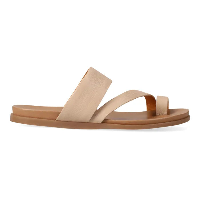 Beige sandal on a white background