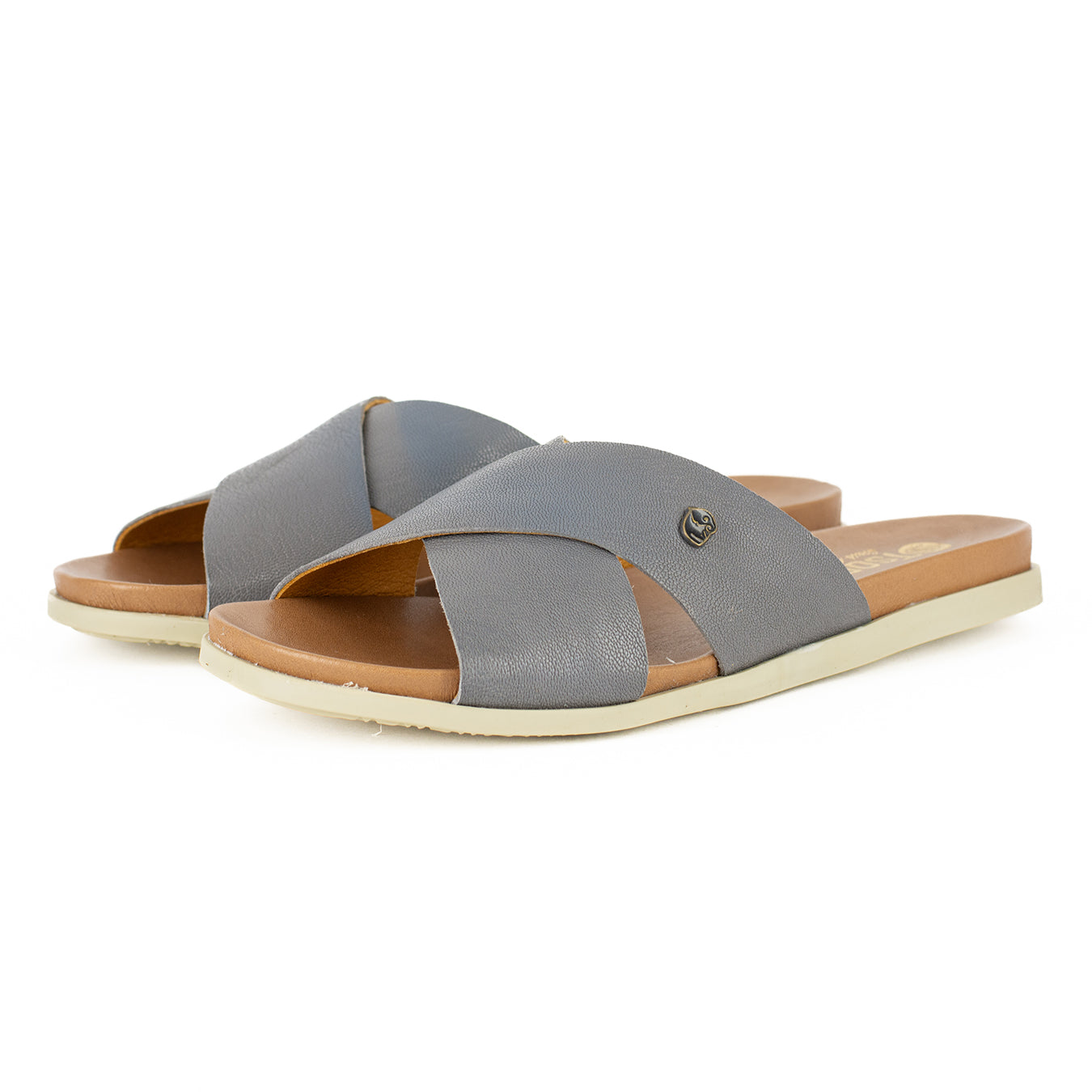 Cengezi : Ladies Leather Sandal in Ematite