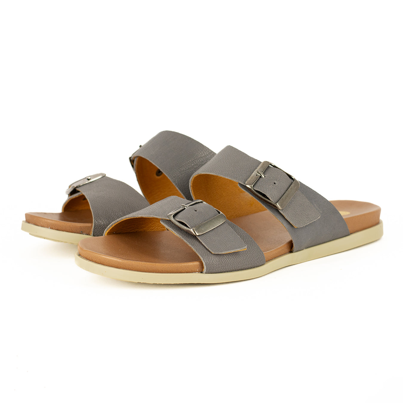 Uhuru : Ladies Leather Sandal in Ematite