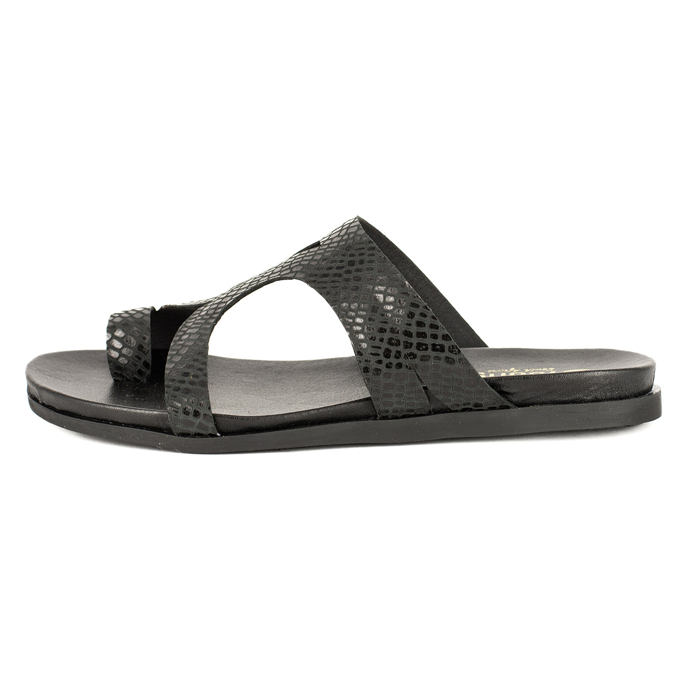 Zawadi : Ladies Leather Sandal in Black Coco Lux