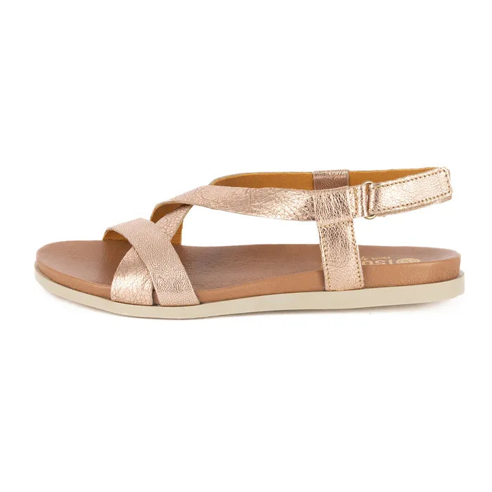 Rose gold sandal on a white background