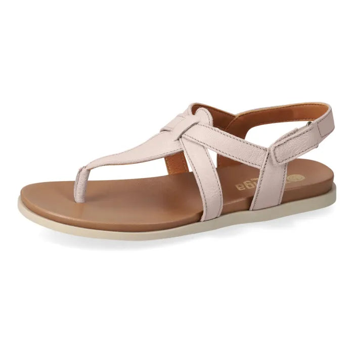 Beige sandal with a brown sole on a white background