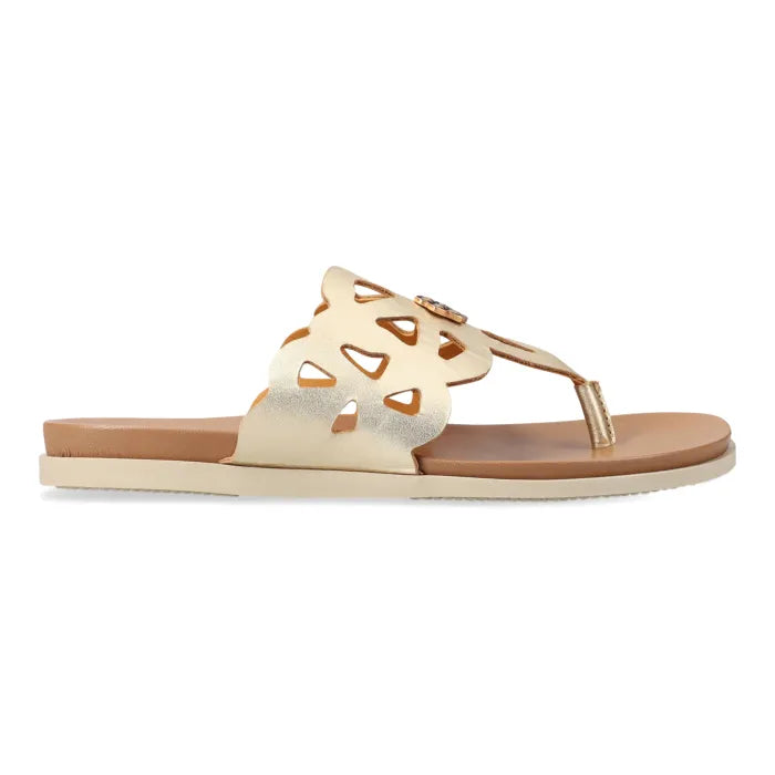 Kilwa : Ladies Leather Sandal in Gold