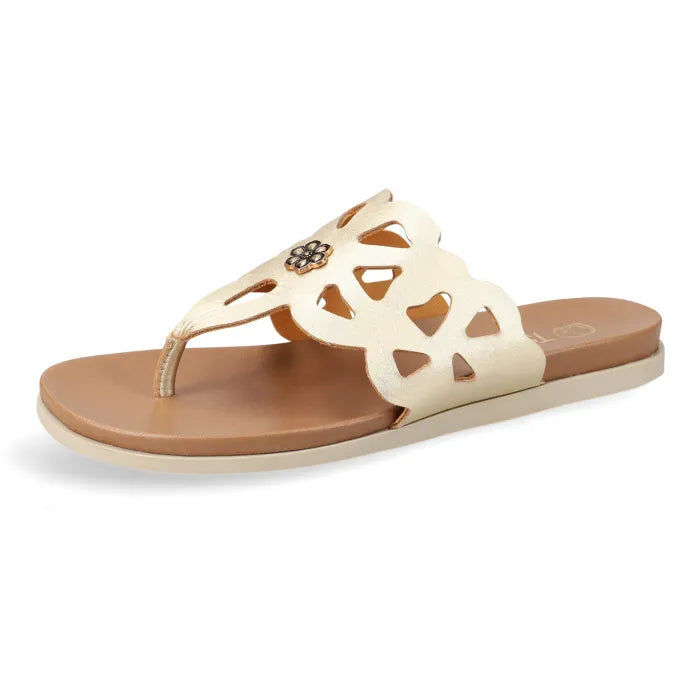 Kilwa : Ladies Leather Sandal in Gold