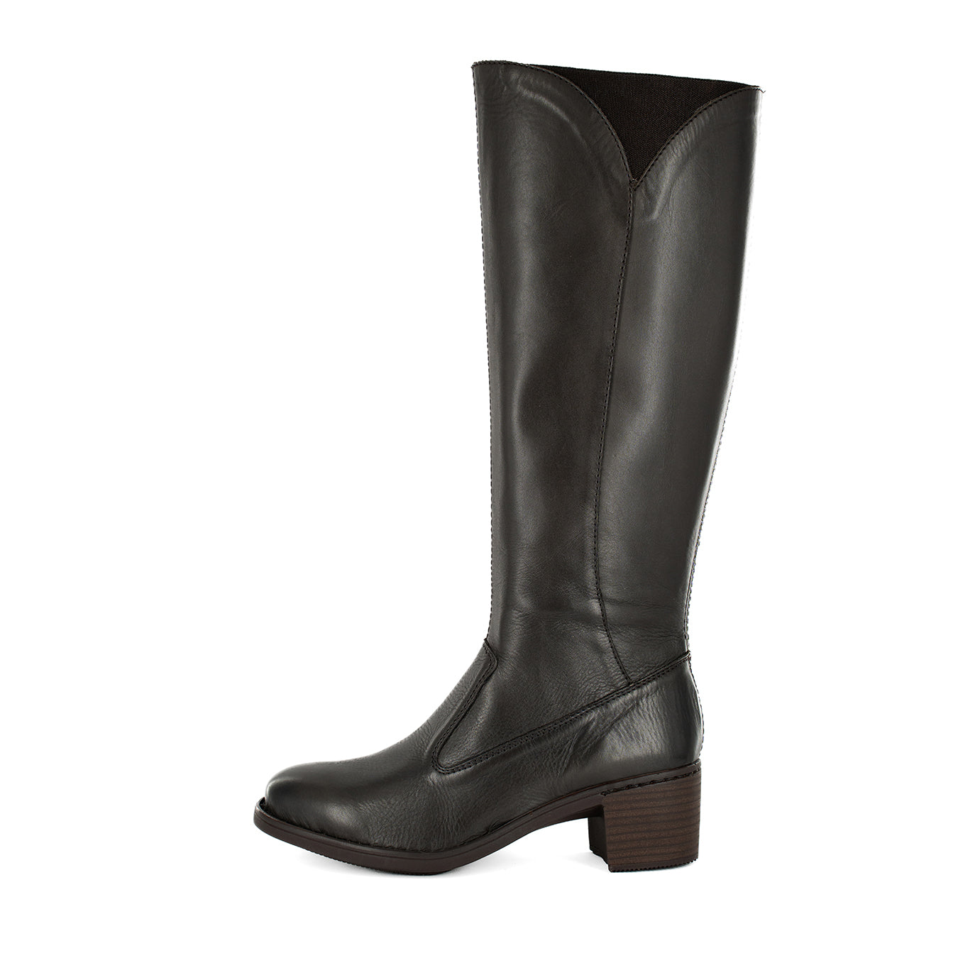 Inwabi : Ladies Leather Rider Boot in Choc Relaxa
