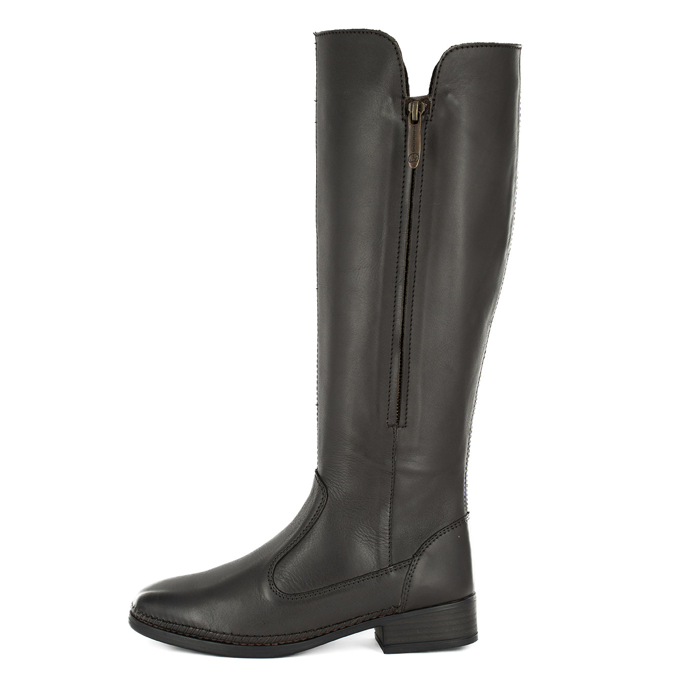 Ikwata : Ladies Leather Rider Boot in Choc Relaxa