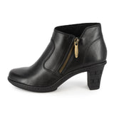 Zavala : Ladies Leather High-Heel Boot in Black Relaxa