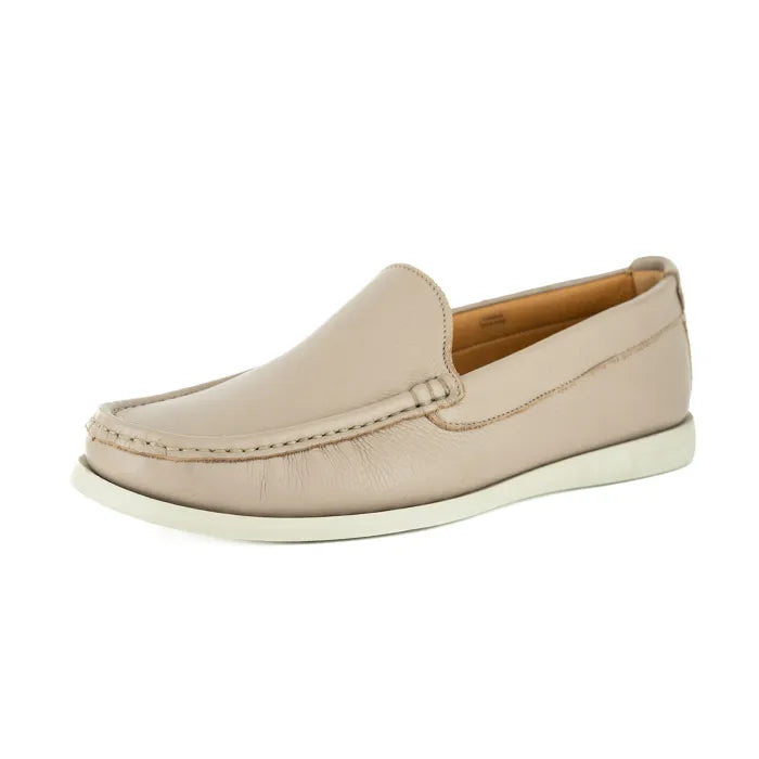 Beige loafer shoe on a white background