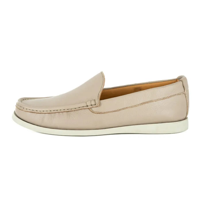 Beige loafer shoe on a white background