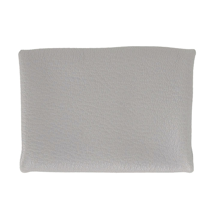 Grey leather pouch on a white background