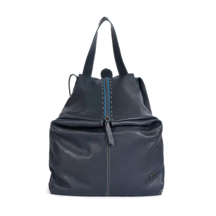 Blue backpack on a white background