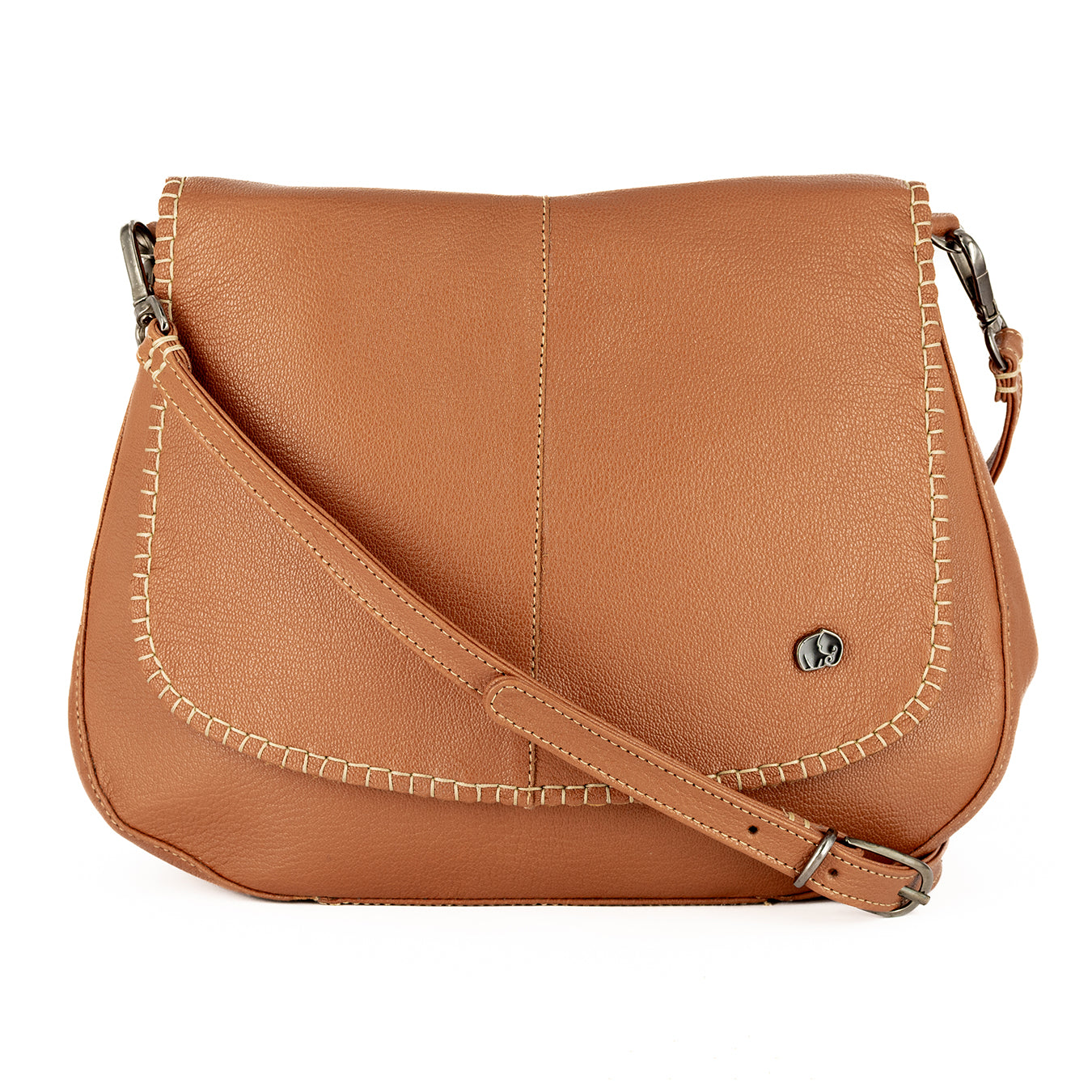 Nembeko : Ladies Leather Crossbody Handbag in Oak Cayak