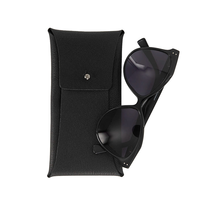 Black sunglass's case on a white background