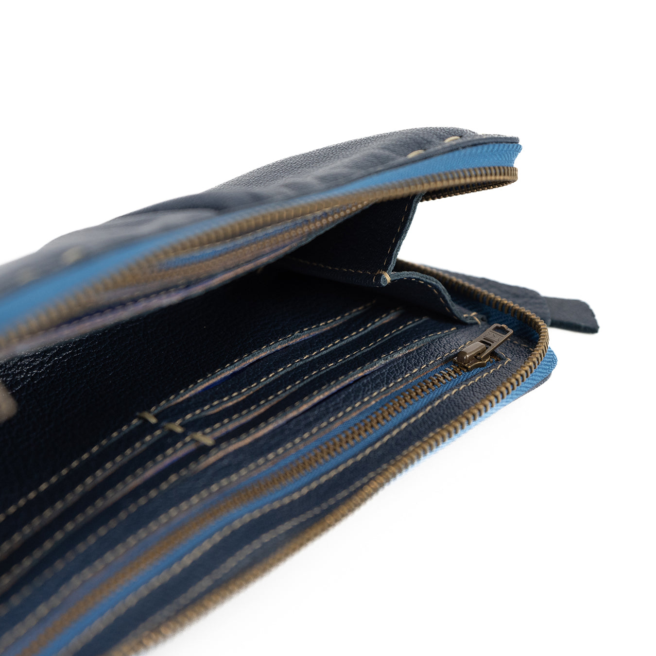 Olwethu : Ladies Leather Clutch Purse in Denim Cayak