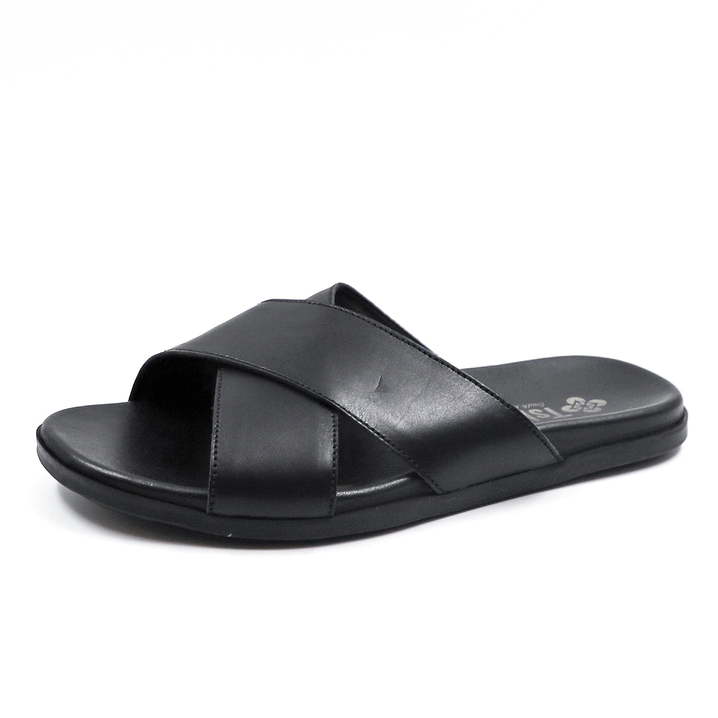 Dovoza : Mens Leather Tslops Sandal in Black Relaxa