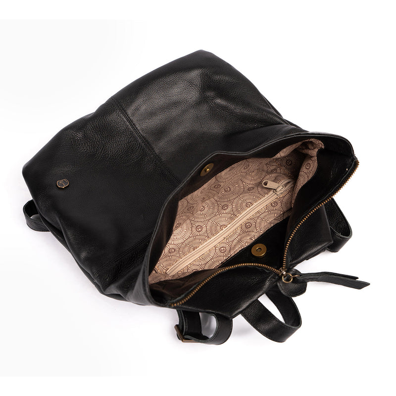 Ncumisa : Leather Backpack in Black Vintage