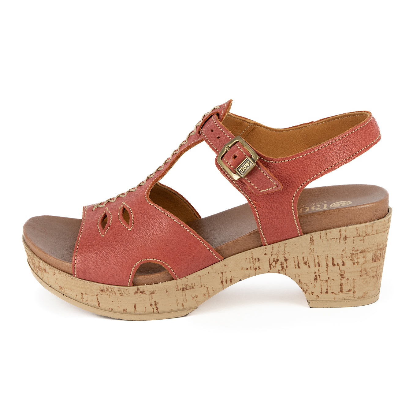 Online Exclusive Outlet Umxazulo : Ladies Leather Platform High-Heeled Sandal in Burnt Orange Pietra