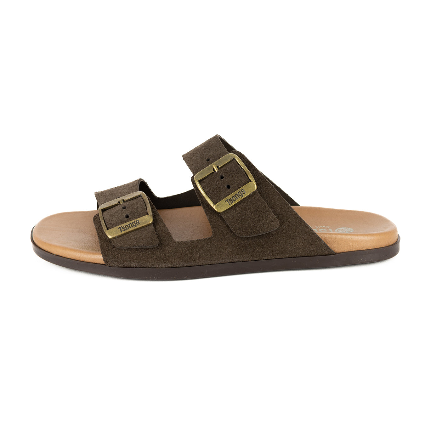 Busara : Mens Leather Sandal in Choc Madrid