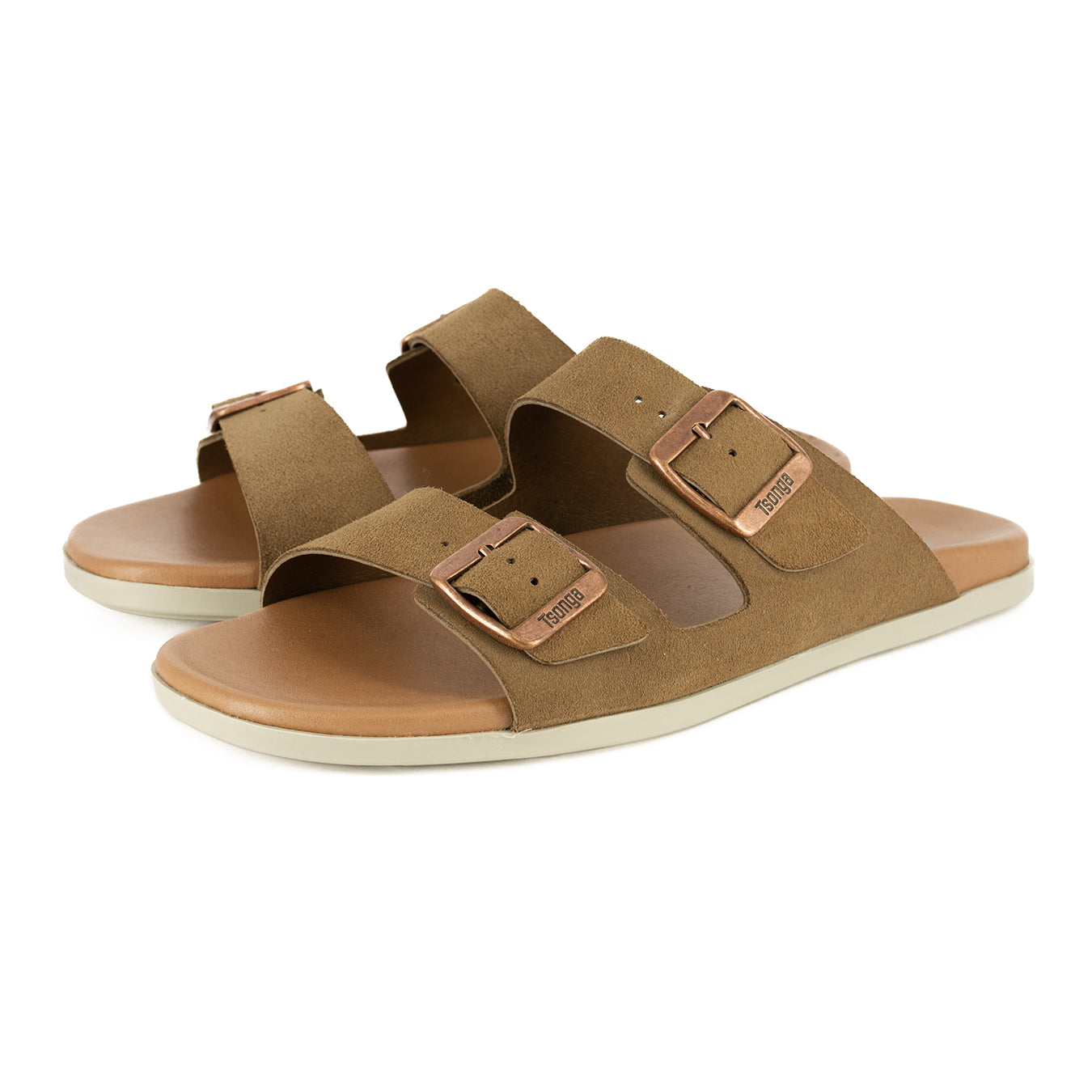 Busara : Mens Leather Sandal in Donkey Madrid