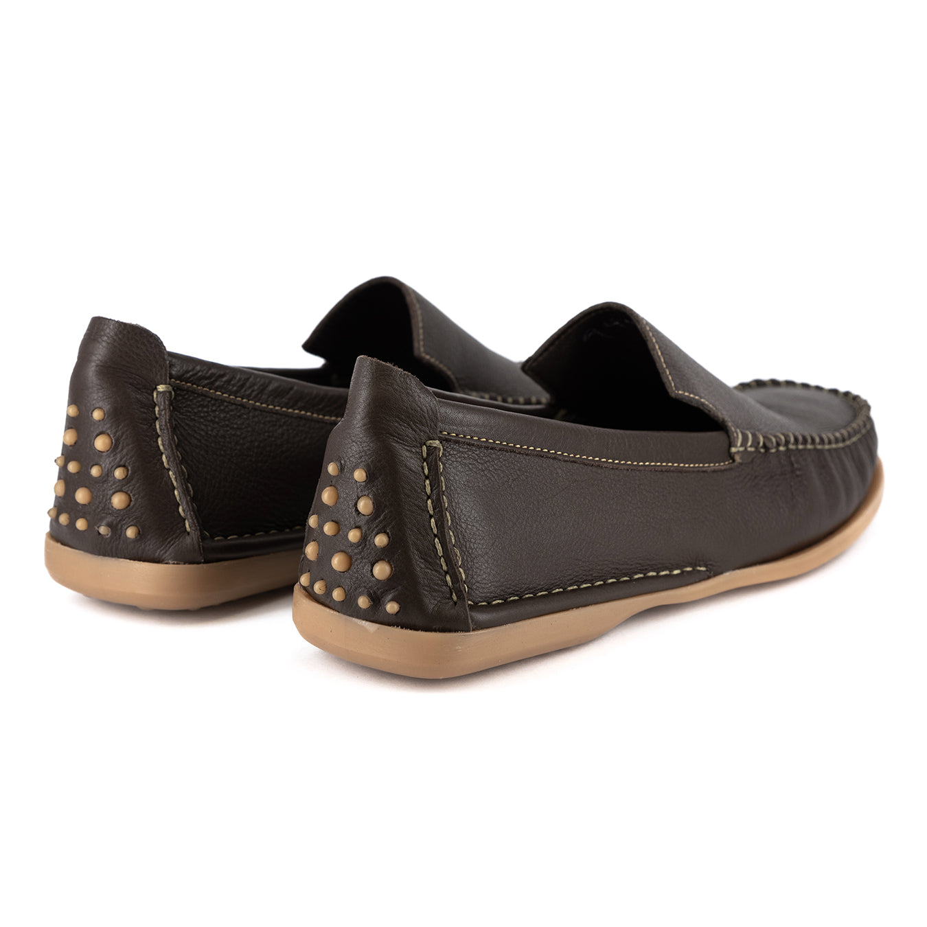 Banakho : Mens Leather Moccasin in Choc Delta