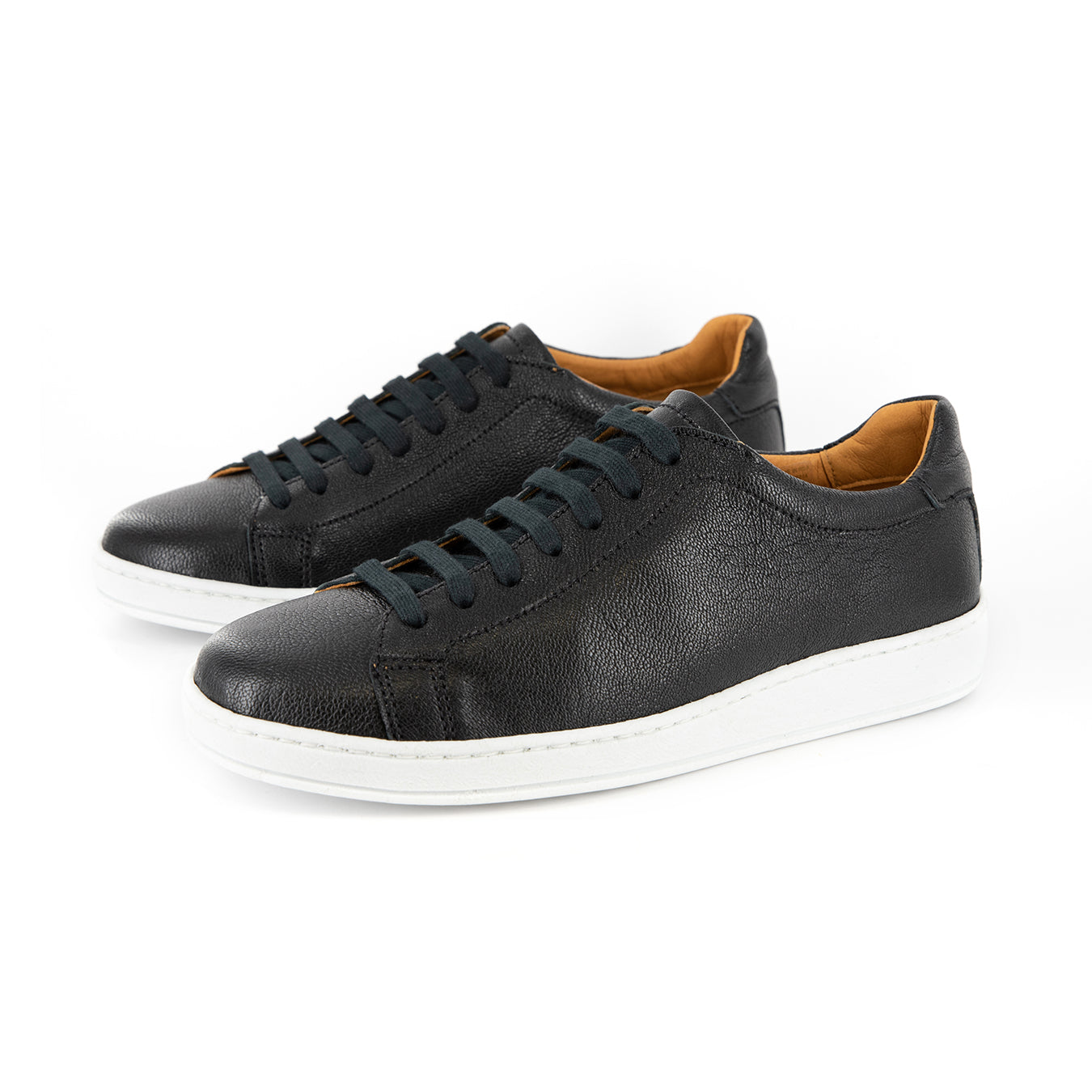 Isifiso : Men's Leather Sneaker in Black Cayak