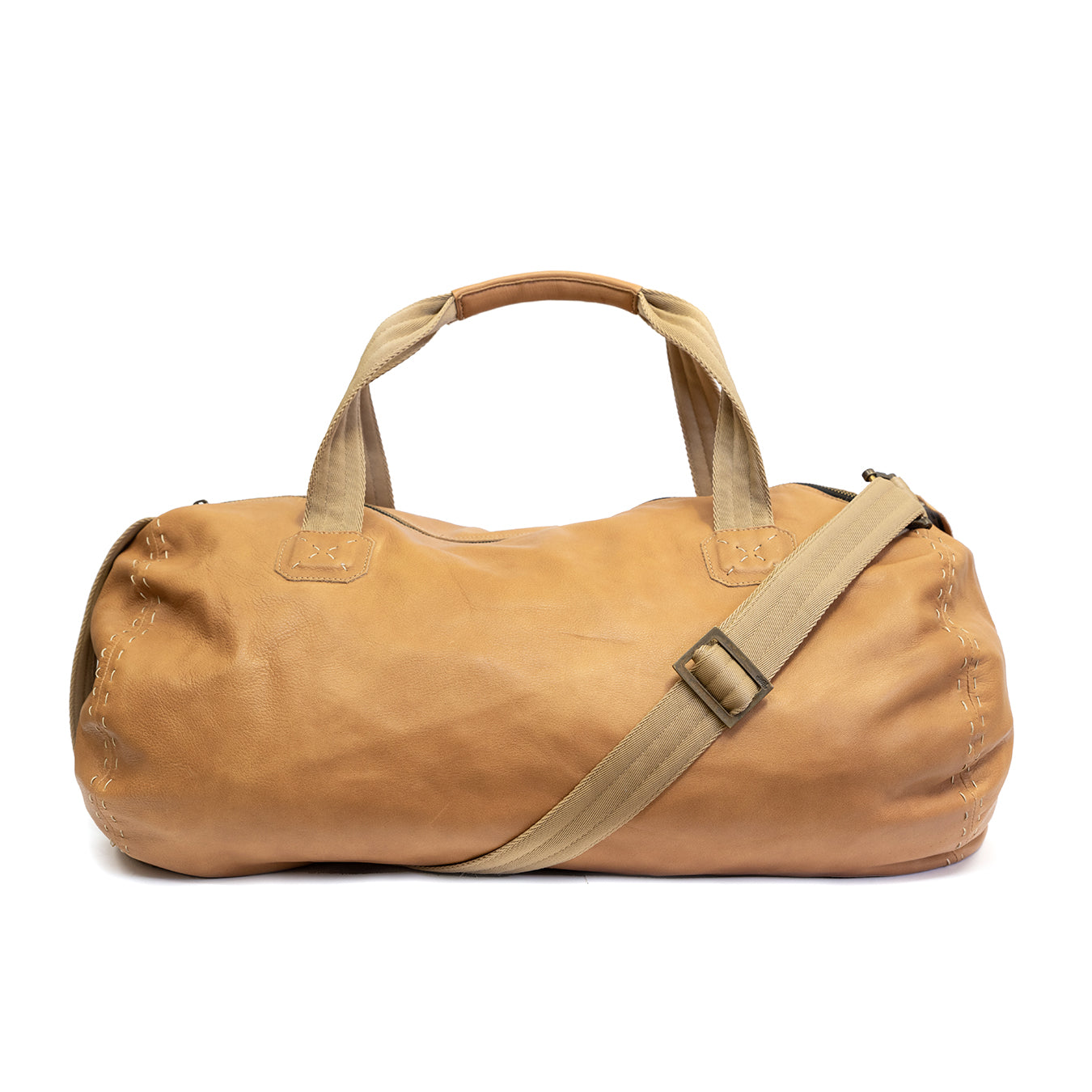 Weekender : Leather Travel Bag in Tan