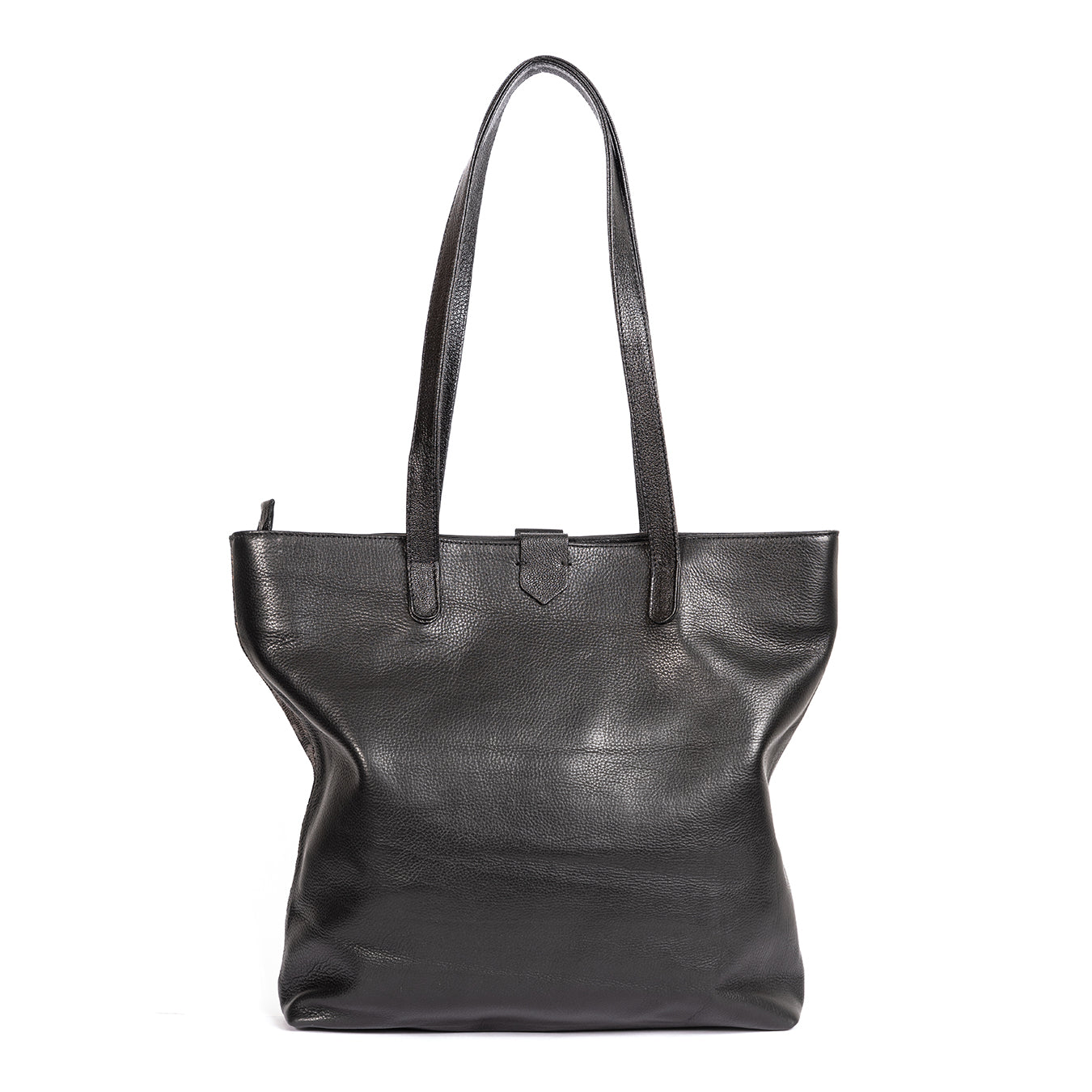 Awonke : Ladies Leather Shopper Handbag in Black Delta & Nero Rockafella